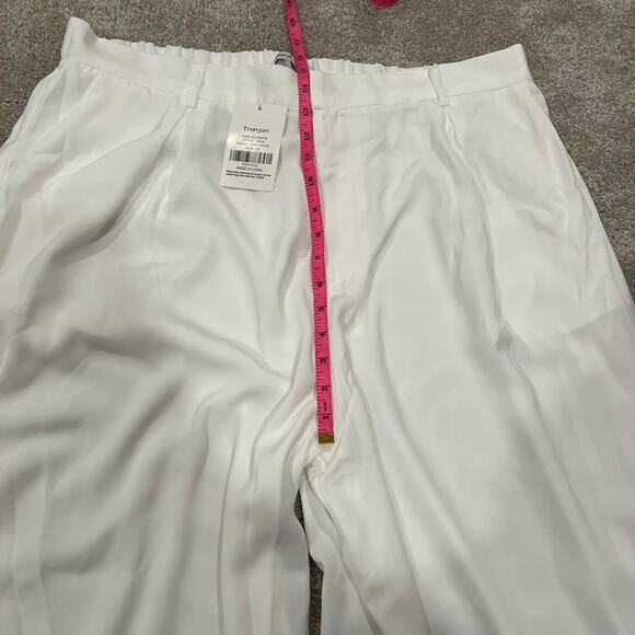 NWT Tronjori Women's White‎ Trouser Bright White Leg Pant Plus Size 1X - Picture 5 of 8